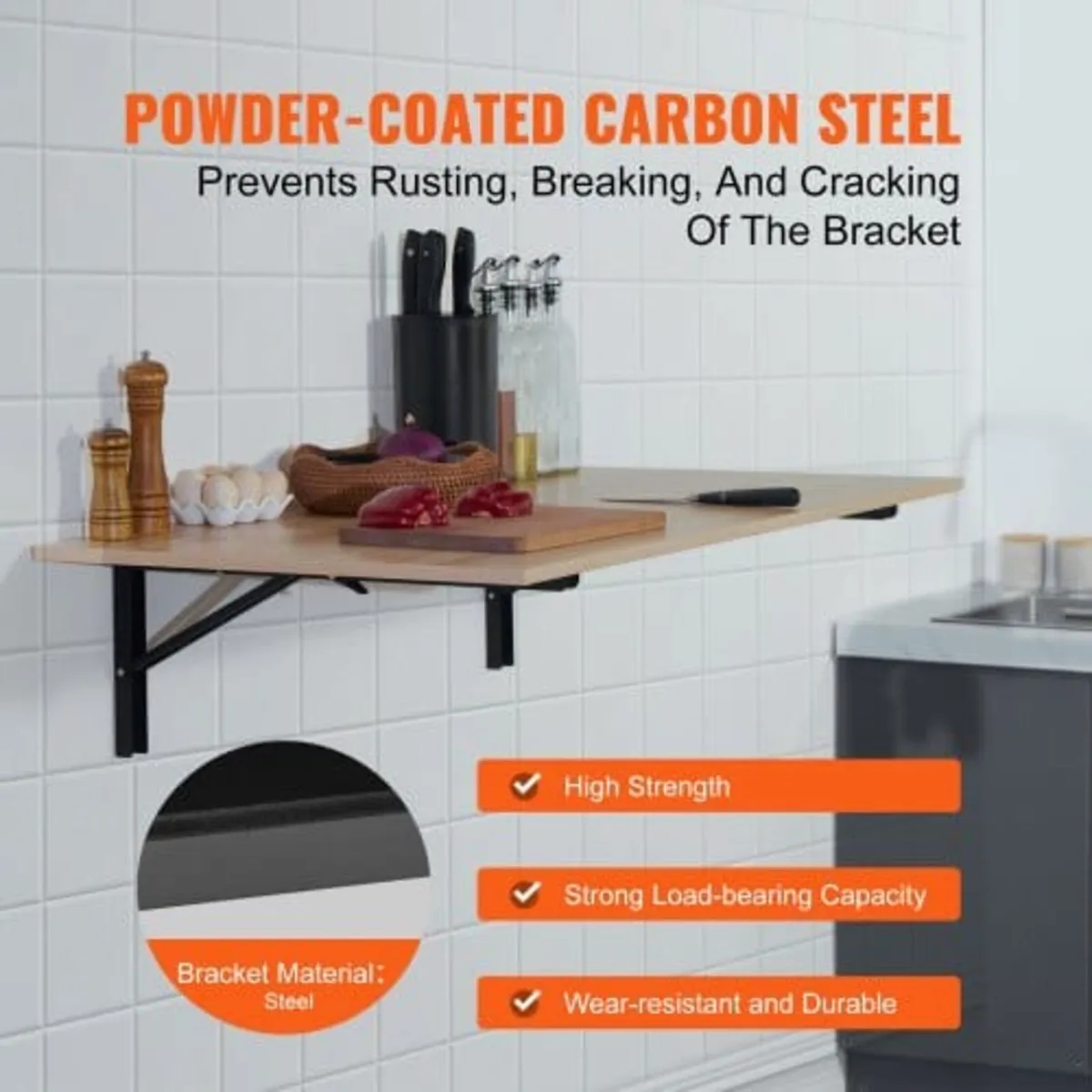 Shelf Bracket Foldable, 24” L 2 Pcs , Heavy Duty F - Image 4