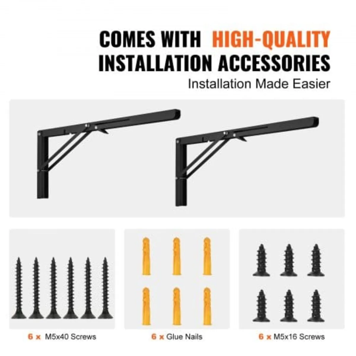 Shelf Bracket Foldable, 24” L 2 Pcs , Heavy Duty F - Image 3