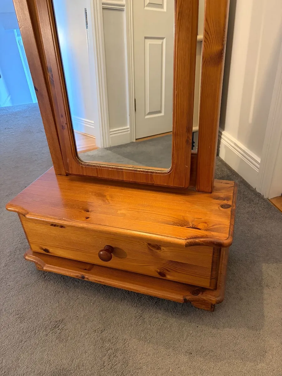 Full Length Swivel Mirror with Drawer - Image 3
