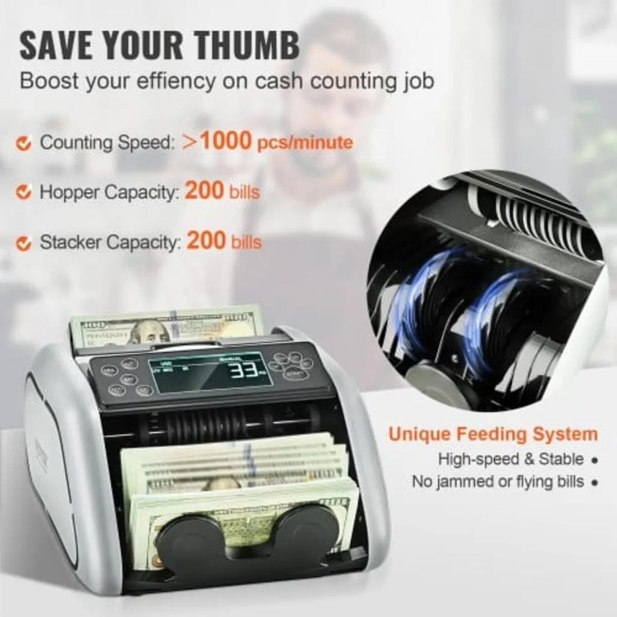 Money Counter Machine, Bill Counter with UV, MG, I - Image 2