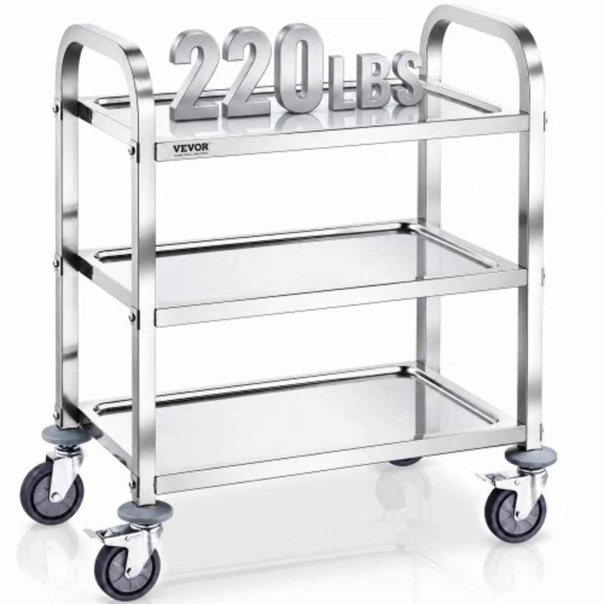 Stainless Steel Cart, 3 Layers Lab Utility Cart 18 - Image 1