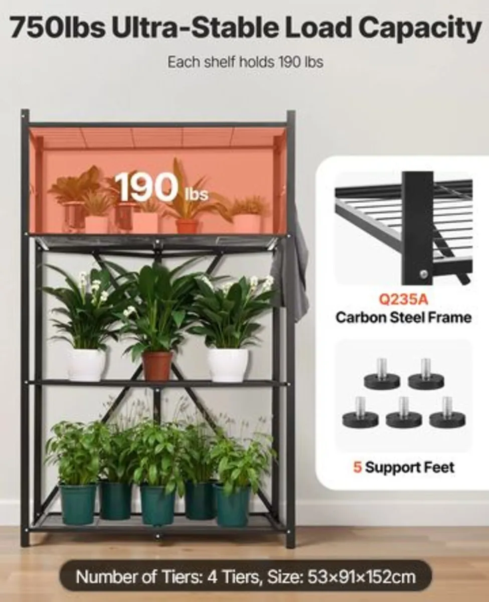 4-Tier Foldable Storage Shelf,36W x 21D x 60H Inch - Image 3