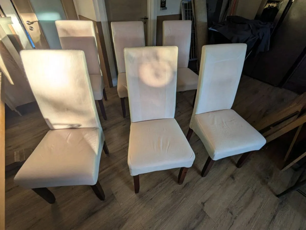 6 high back cushioned dining chairs - Image 2