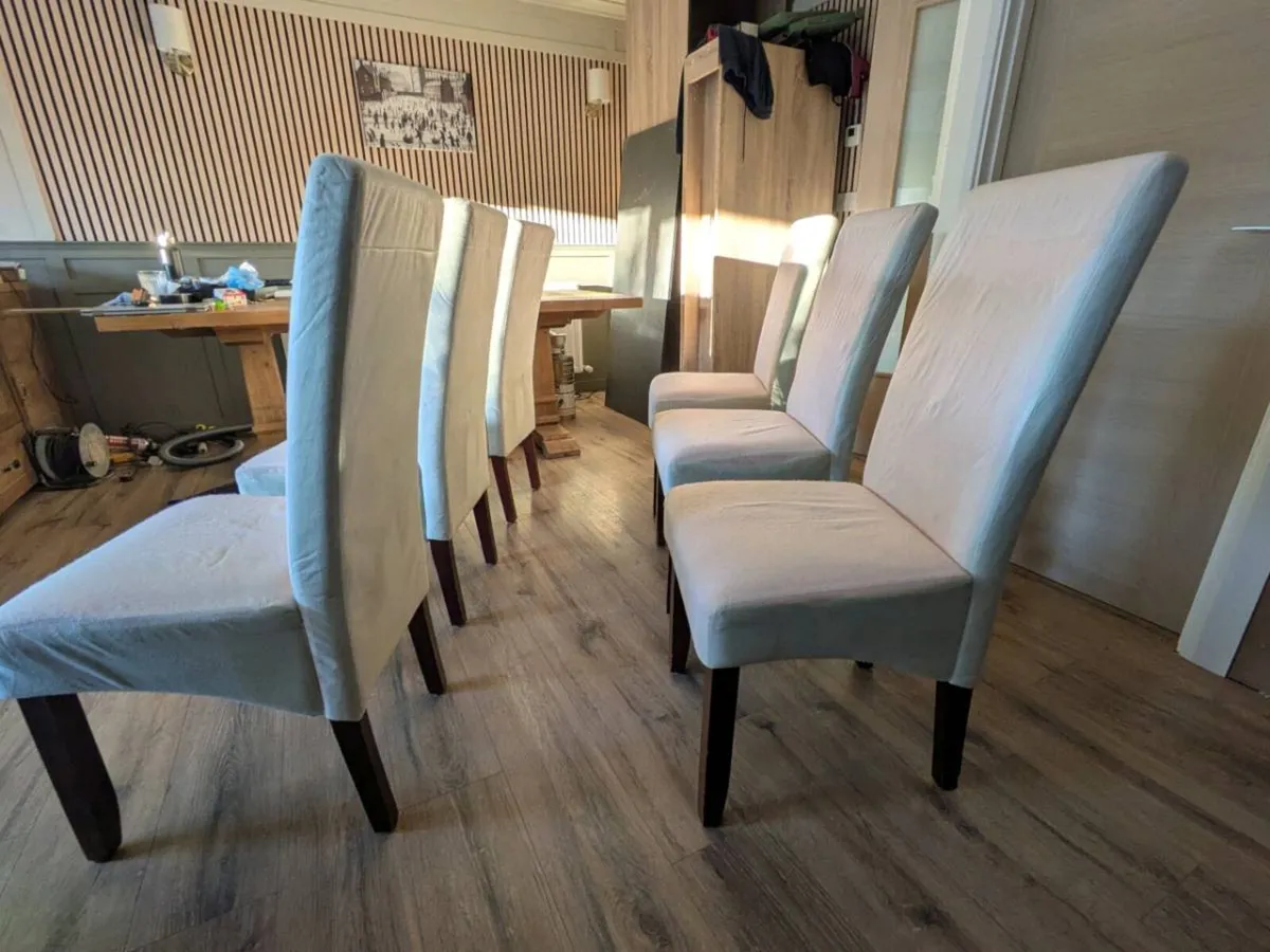 6 high back cushioned dining chairs - Image 3