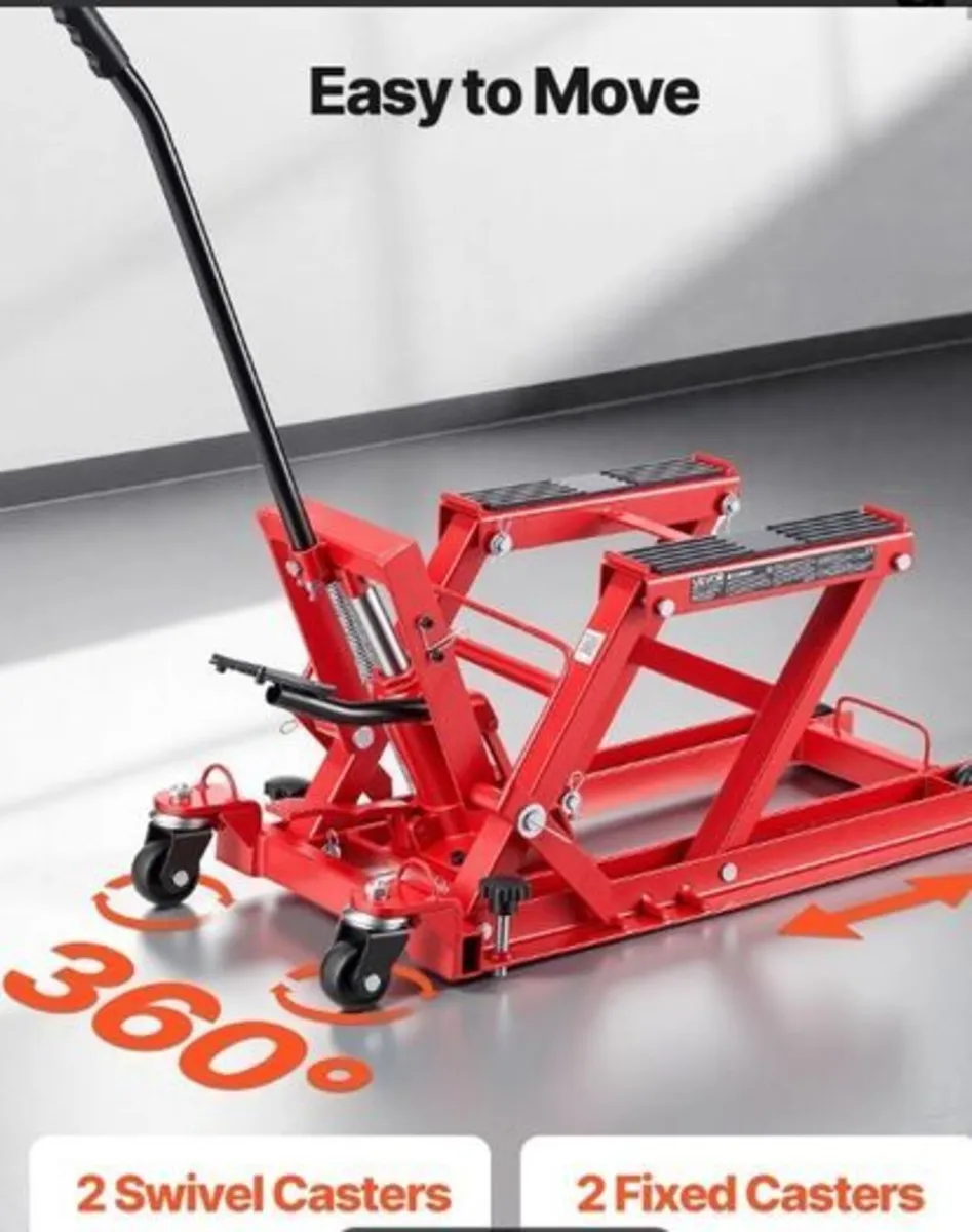 Heavy-Duty Hydraulic Motorcycle Lift Jack 680kg / - Image 4