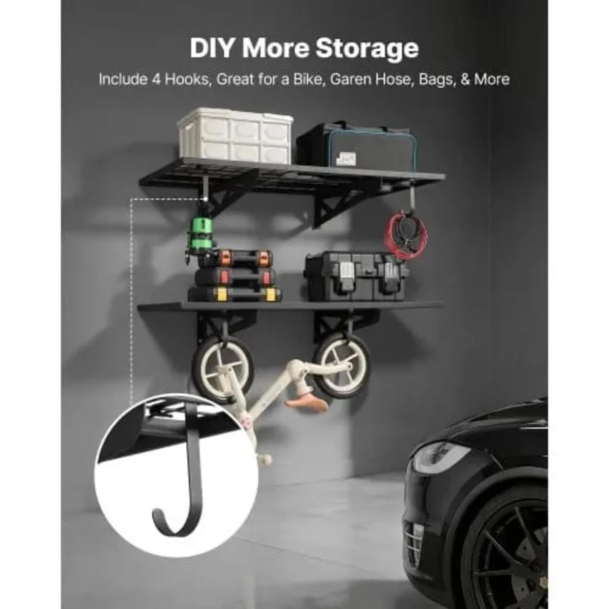 2-Tier Heavy Duty Wall Garage Shelving, 610 x 1219 - Image 4
