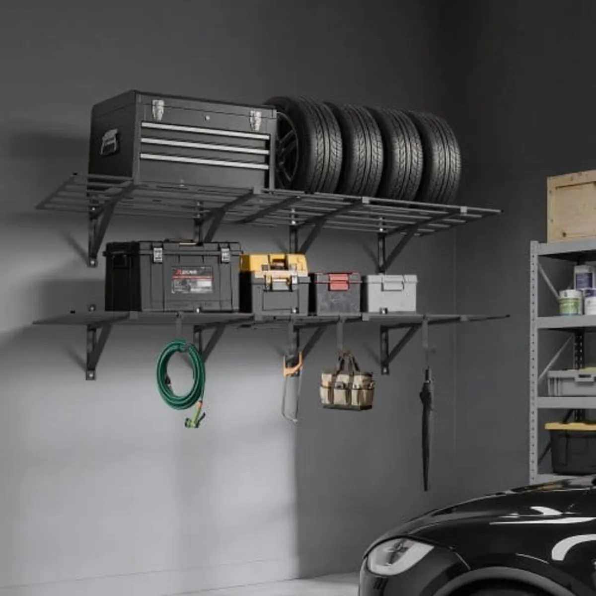 2-Tier Heavy Duty Wall Garage Shelving, 4 Pack 610 - Image 4