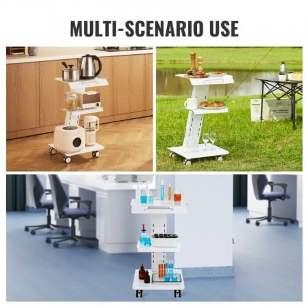 Lab Trolley, Rolling Lab Cart with Built-in Socket - Image 3