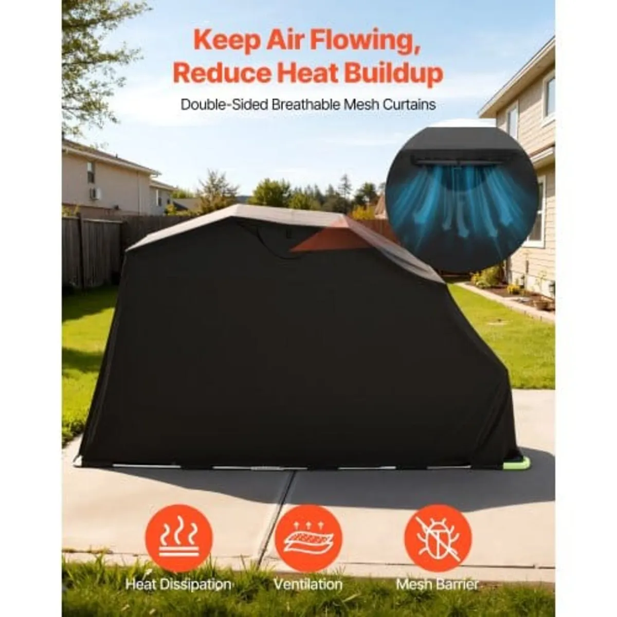 Motorcycle Storage Shelter with Security Lock, 600 - Image 4