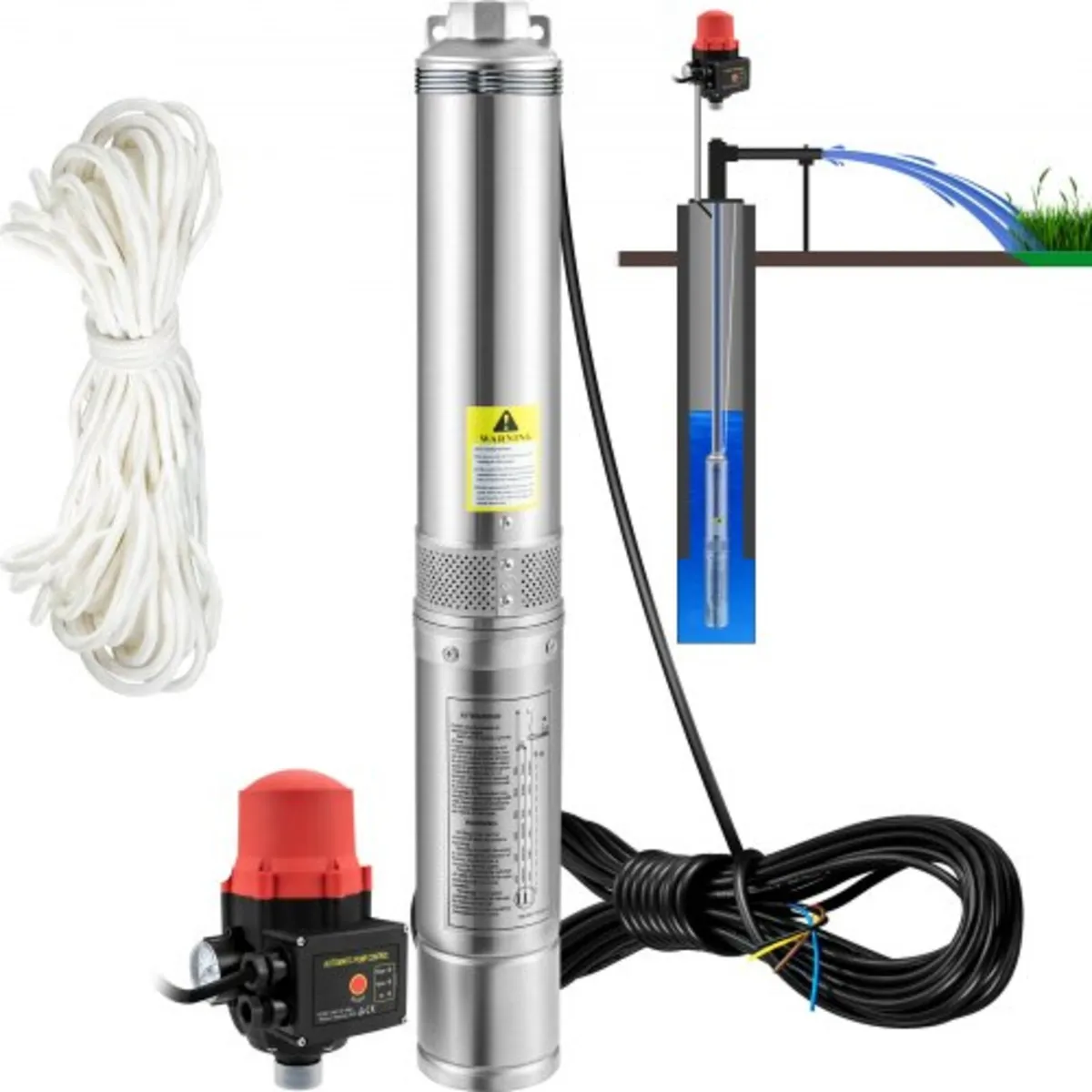 Deep Well Submersible Pump, 550W 230V/50Hz, 50L/mi - Image 1