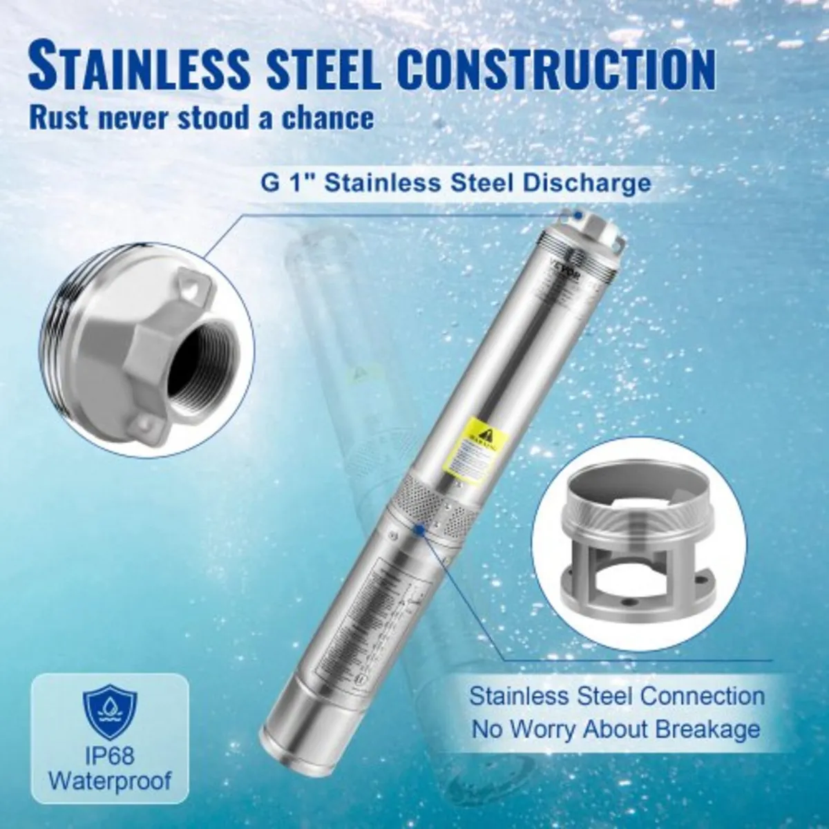 Deep Well Submersible Pump, 550W 230V/50Hz, 50L/mi - Image 4