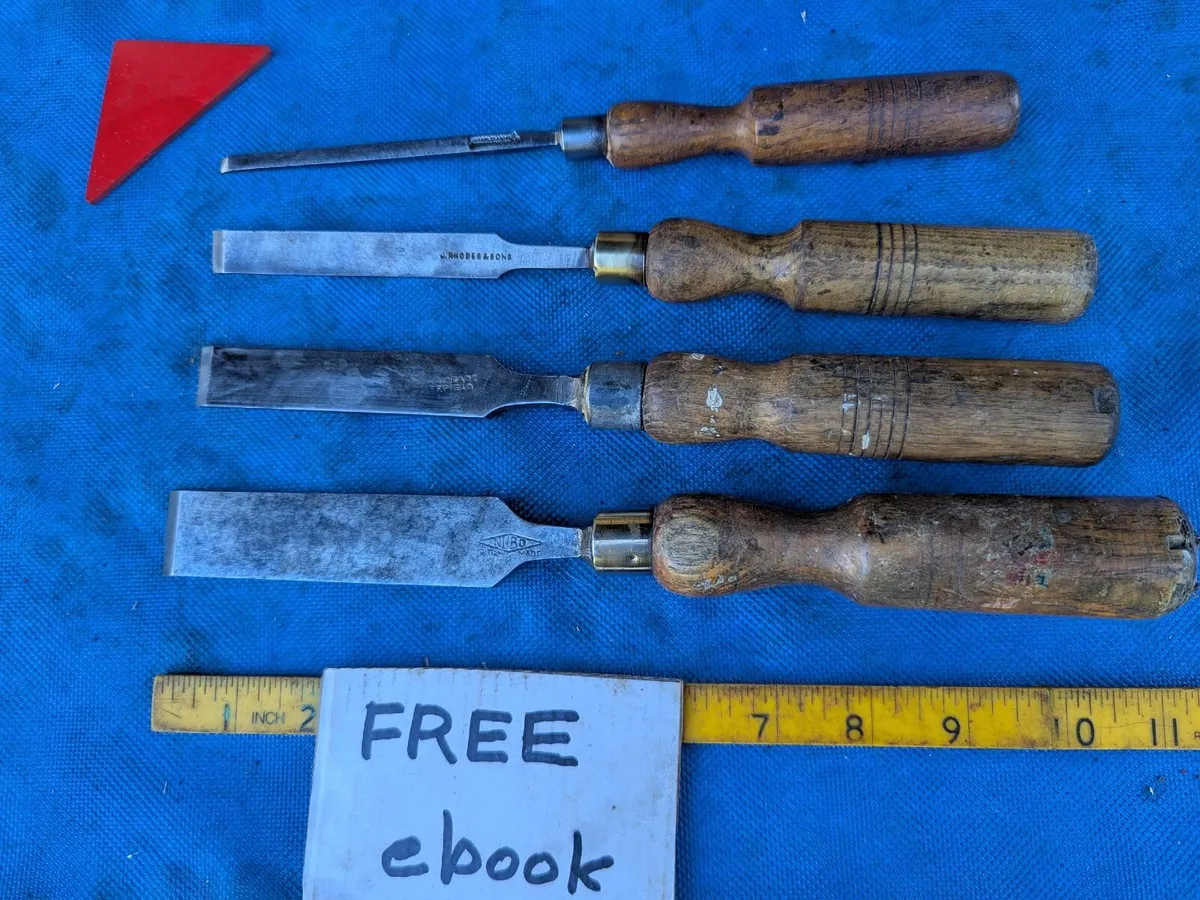 4 Cast Steel Firmer Chisels - Image 1