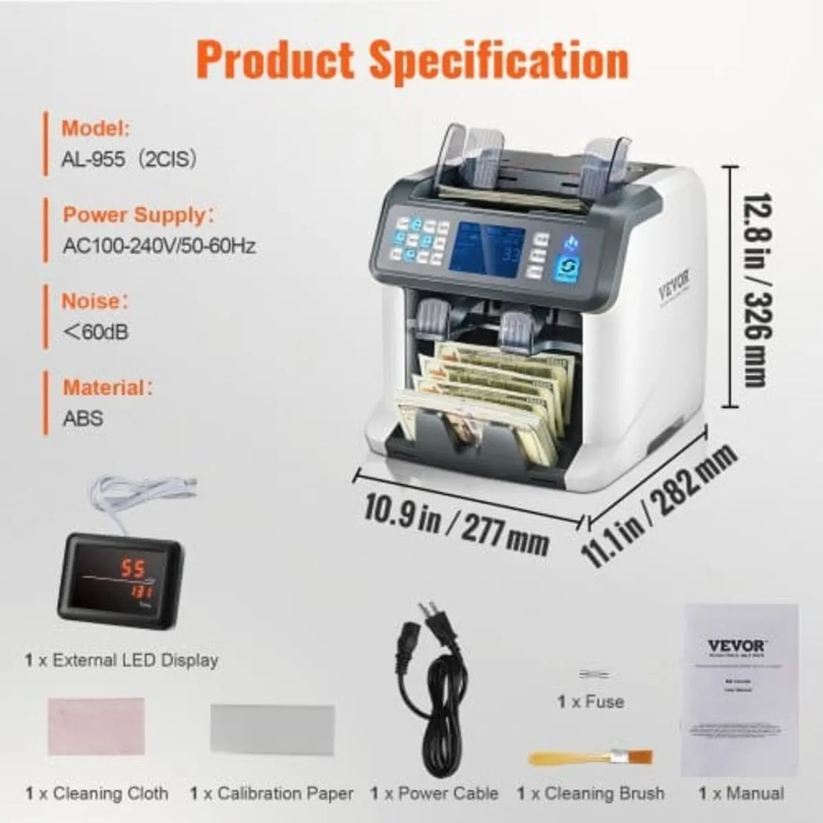 Money Counter Machine, Bill Counter with Mixed Den - Image 4