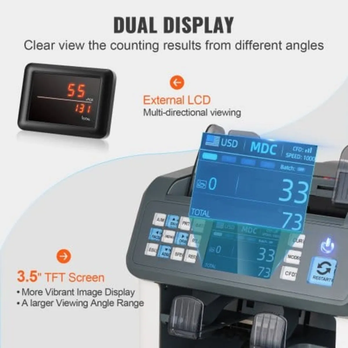 Money Counter Machine, Bill Counter with Mixed Den - Image 3