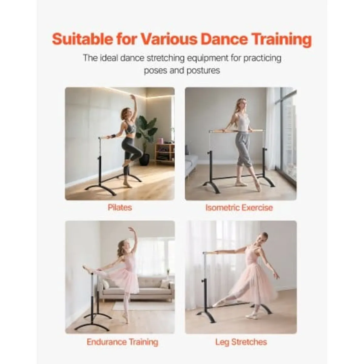 Ballet Barre, Barre Bar for Home, Freestanding Por - Image 4