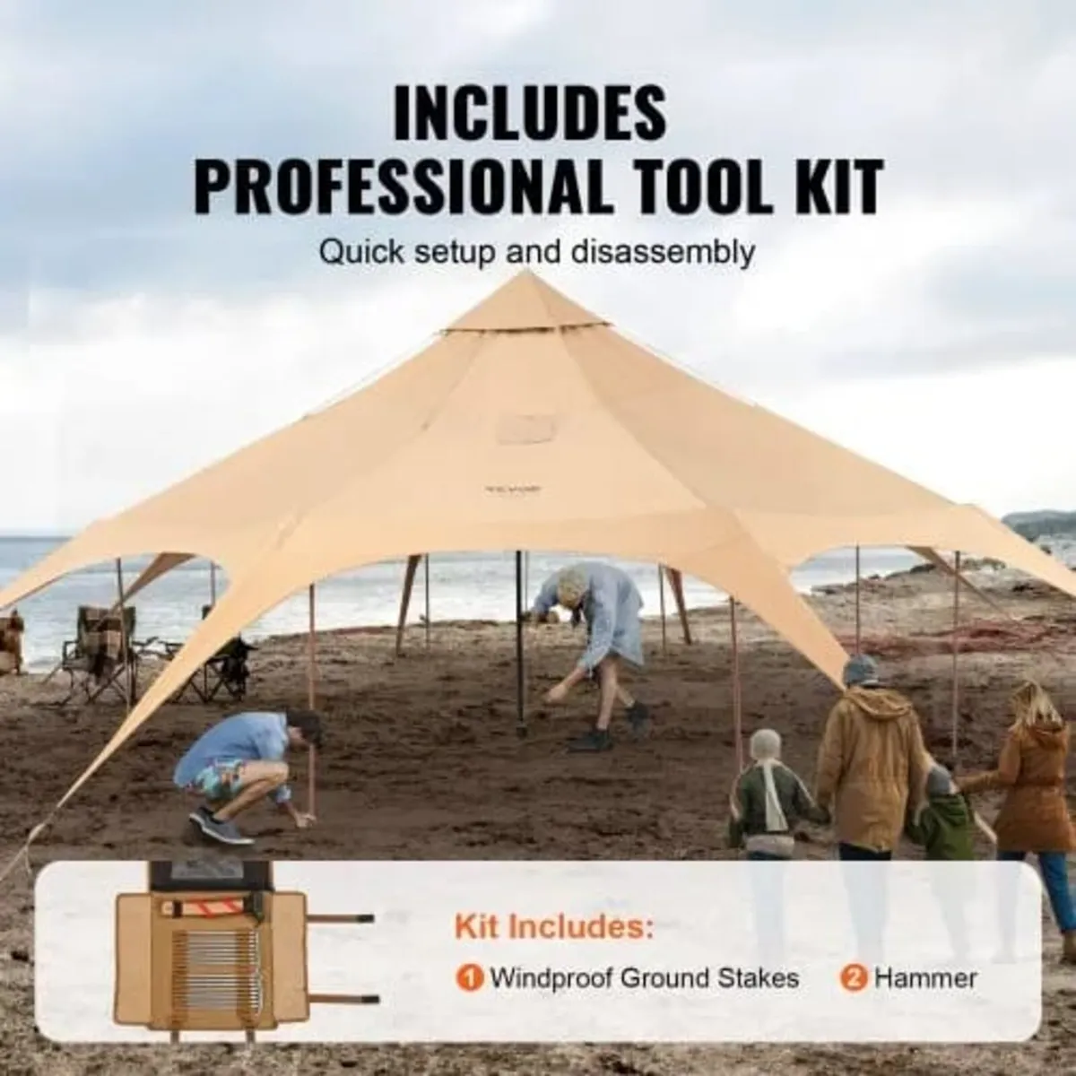 Canvas Tent, 4 Seasons 5 m/16.4 ft Bell Tent, Canv - Image 4