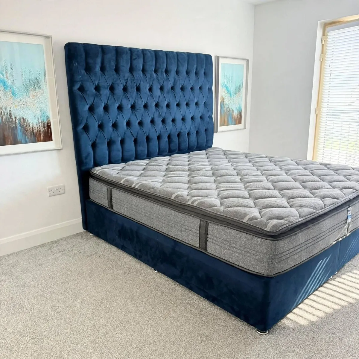 Super king bed, head board and mattress