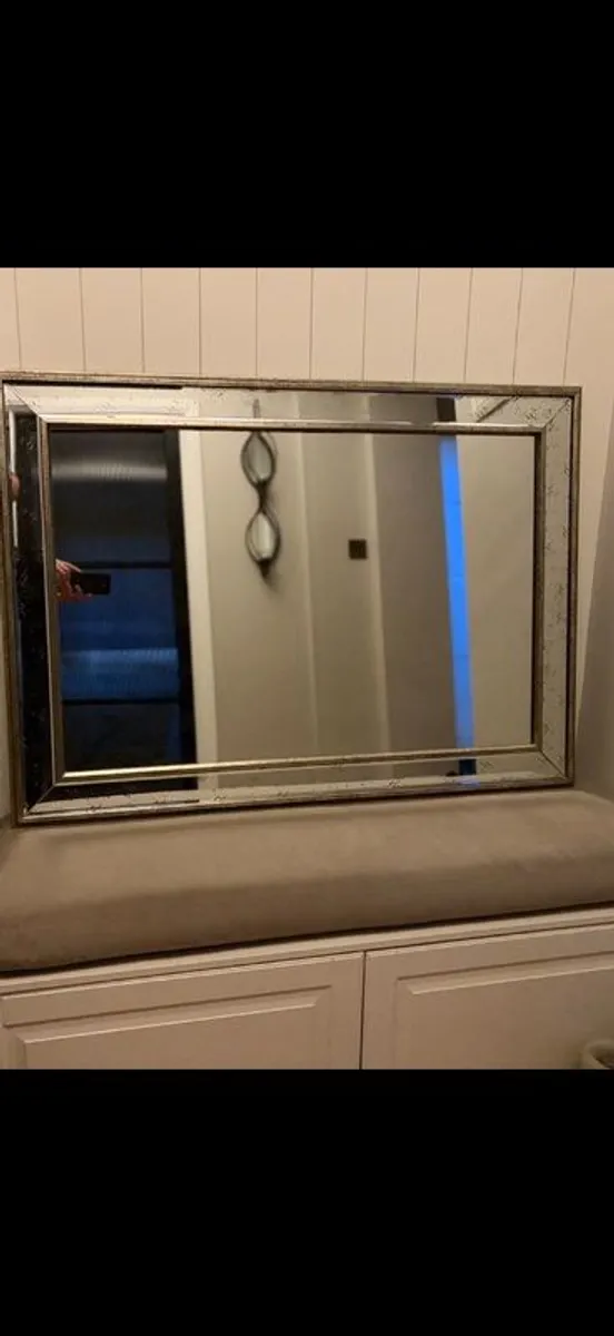 Large Antique Silver framed mirror