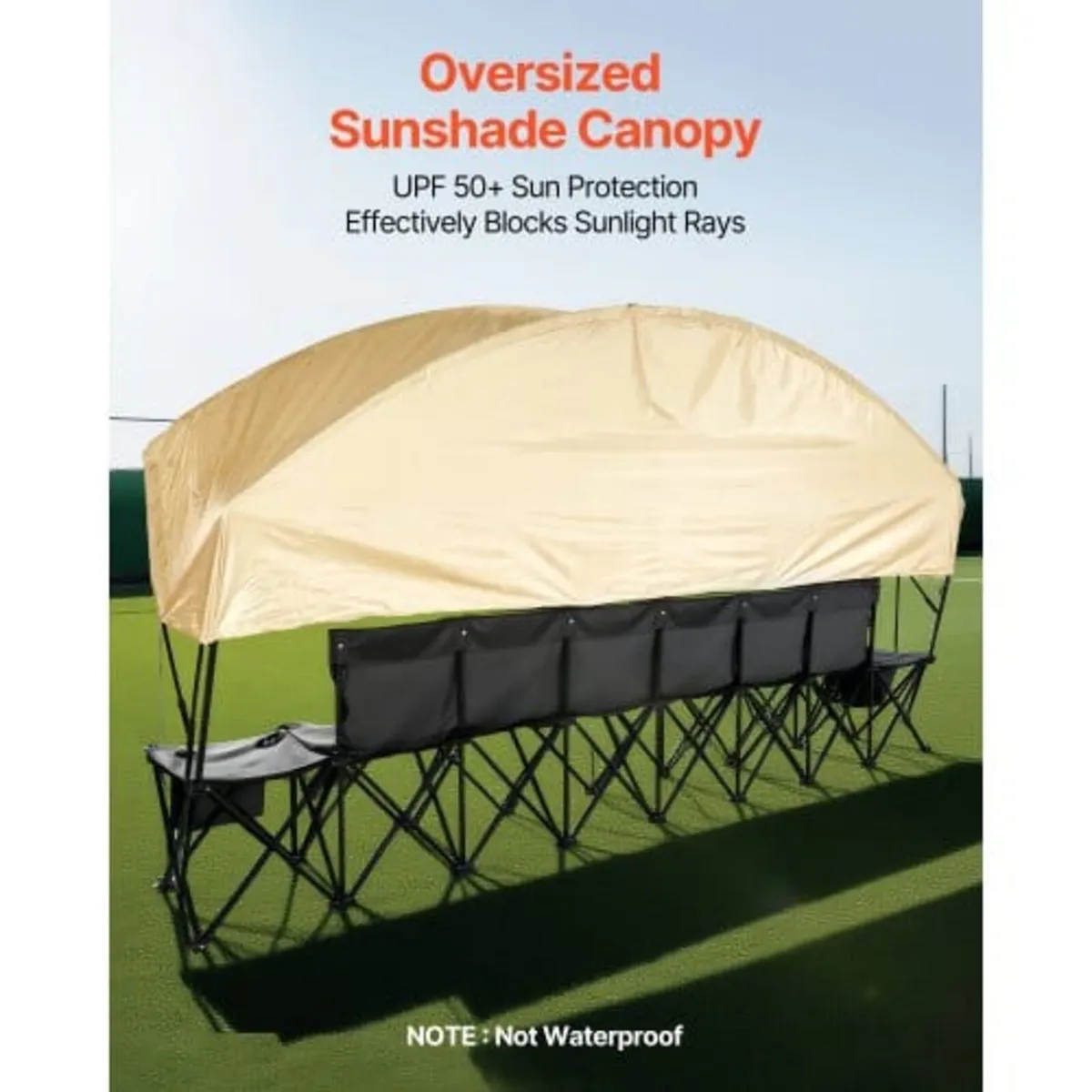 Portable Folding Bench, 6 Seat Soccer Bench with S - Image 2