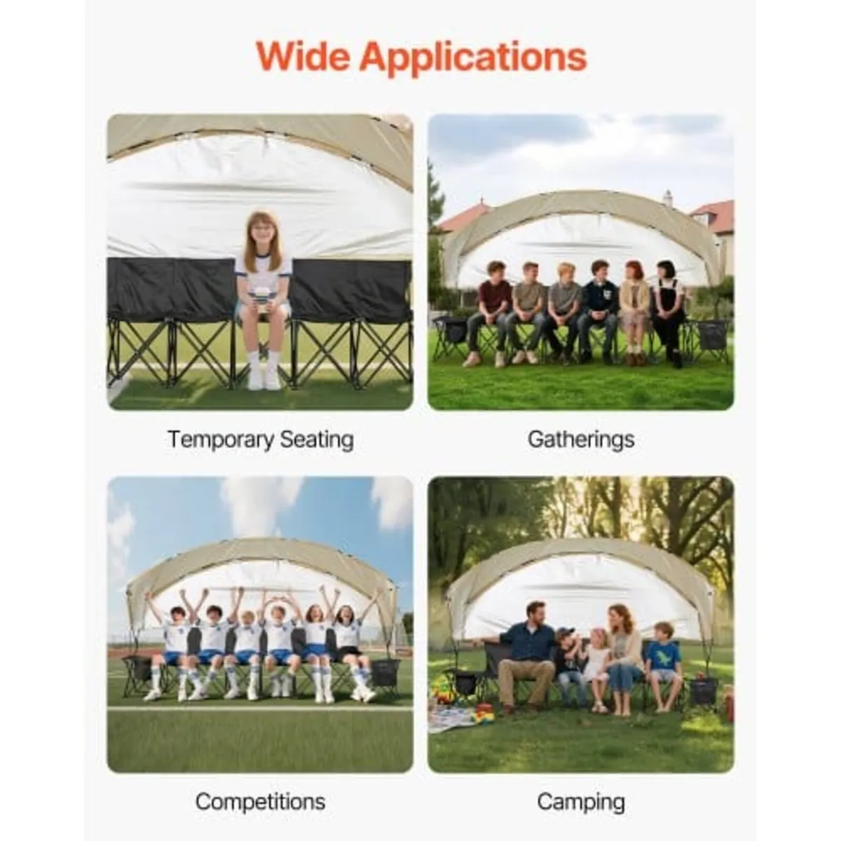 Portable Folding Bench, 6 Seat Soccer Bench with S - Image 4