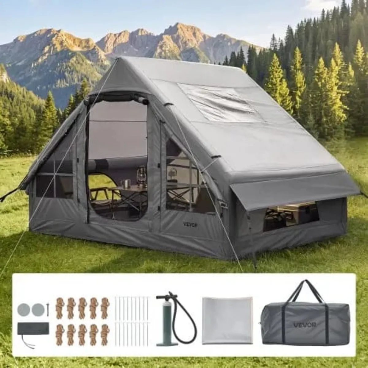 Inflatable Tent for Camping 2-4 Person Blow Up Ten - Image 1