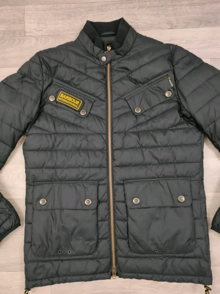 Barbour International Quilted Padded Biker Jacket - Image 2