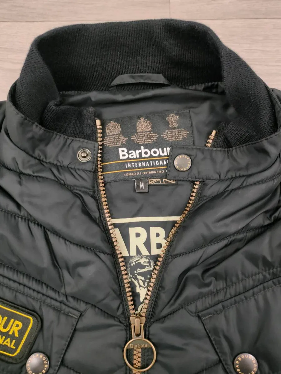 Barbour International Quilted Padded Biker Jacket - Image 4