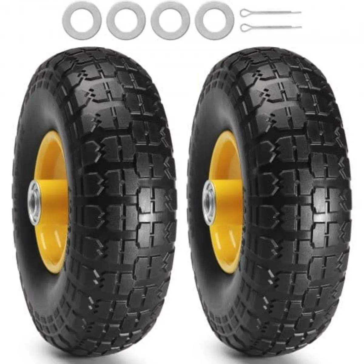 Solid PU Run-Flat Tire Wheel Flat Free Tubeless Ti - Image 1