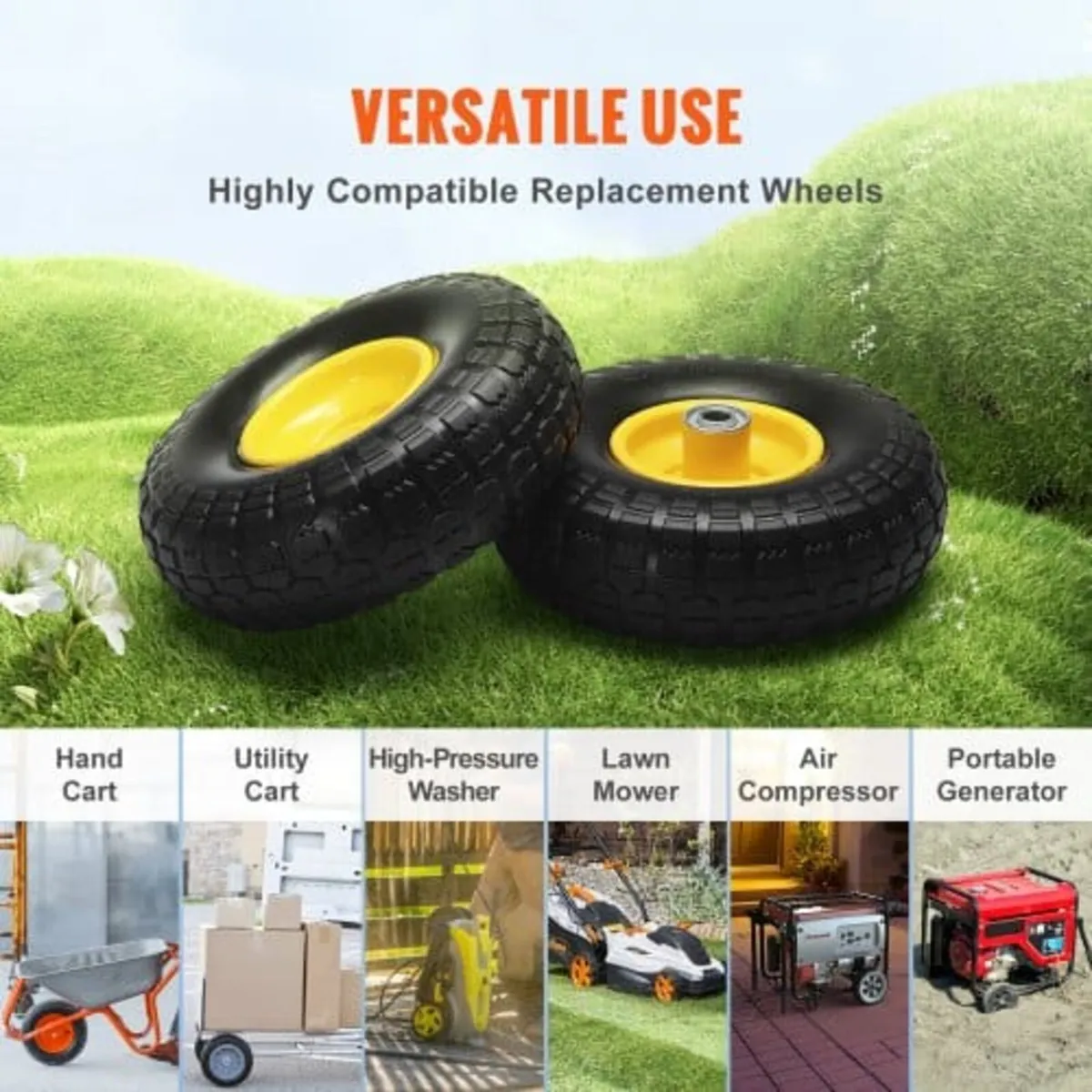 Solid PU Run-Flat Tire Wheel Flat Free Tubeless Ti - Image 3