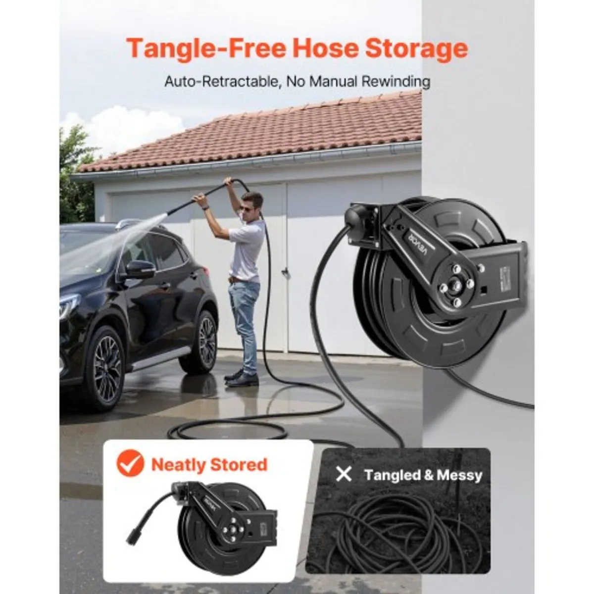 Pressure Washer Hose Reel, 15.2 m x 9.5 mm Retract - Image 2