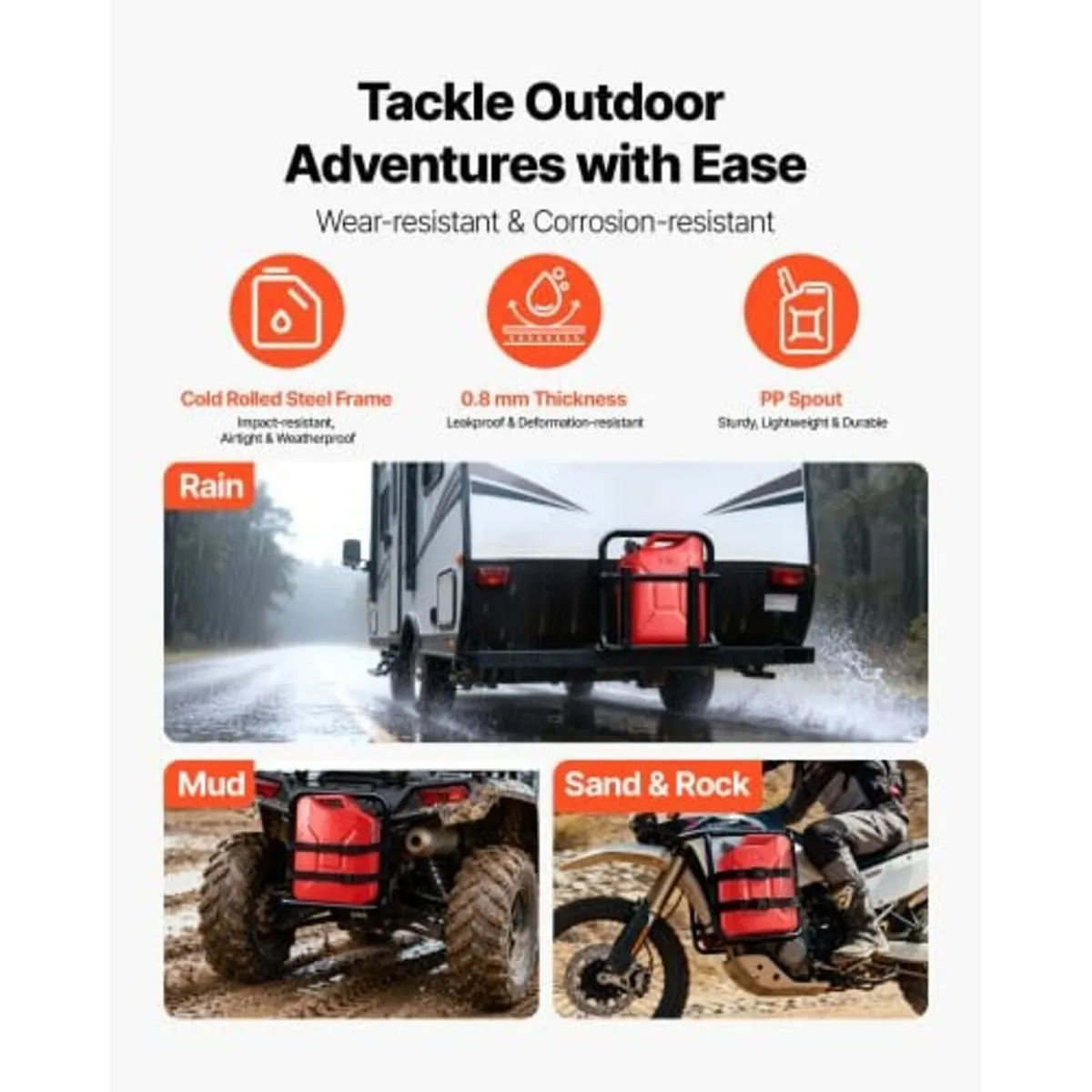 Metal Fuel Container, 20 L, Fuel Jerry Can with Sp - Image 3