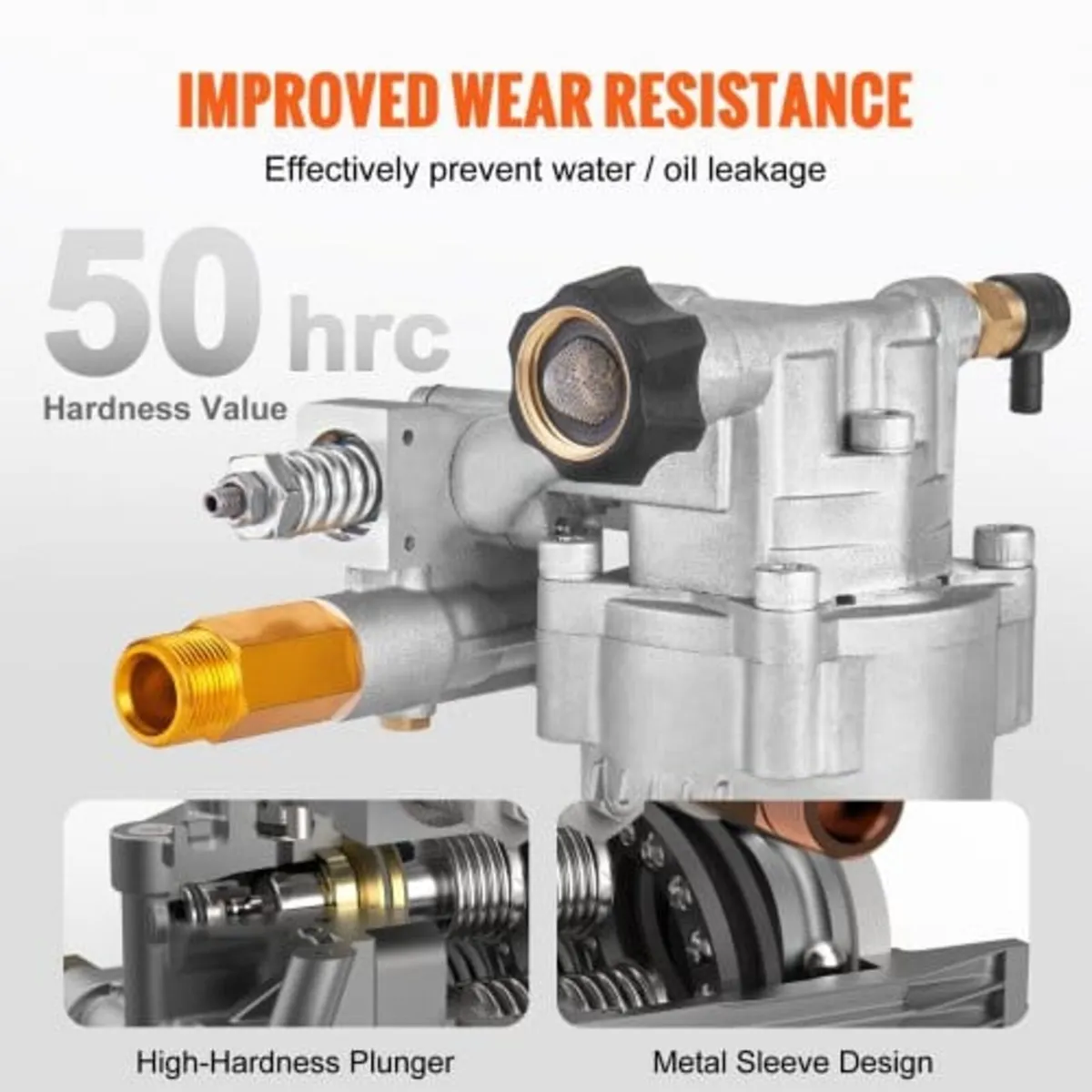 Pressure Washer Pump, 19 mm Shaft Horizontal, 3400 - Image 2