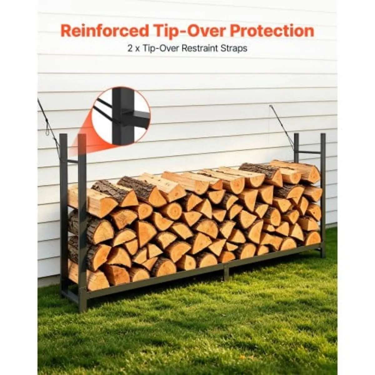Firewood Rack with Waterproof Cover 2440 mm Outdoo - Image 3