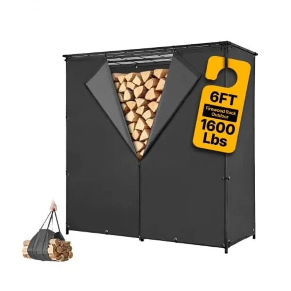 Firewood Rack with Waterproof Cover 1855 mm Outdoo - Image 1
