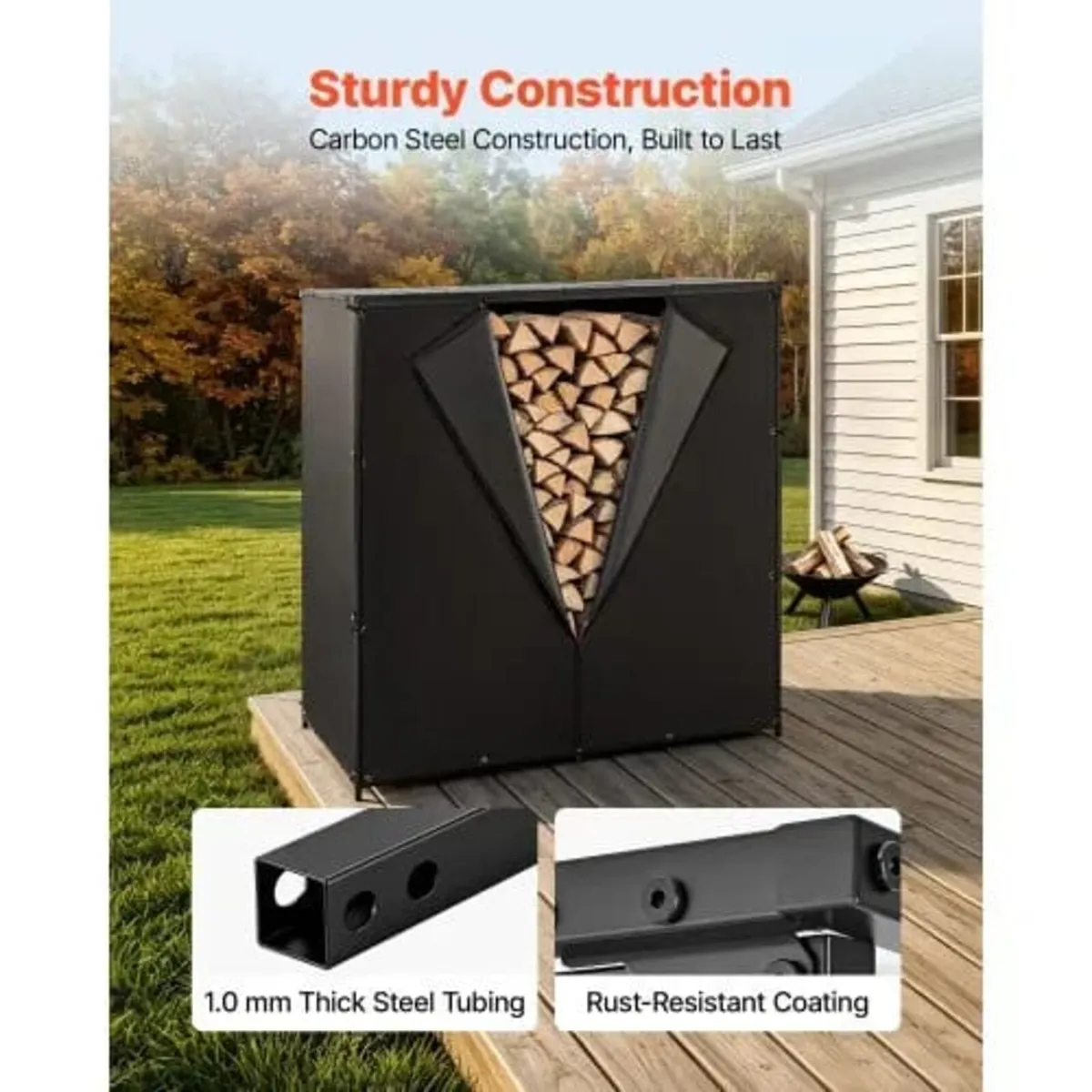 Firewood Rack with Waterproof Cover 1855 mm Outdoo - Image 2