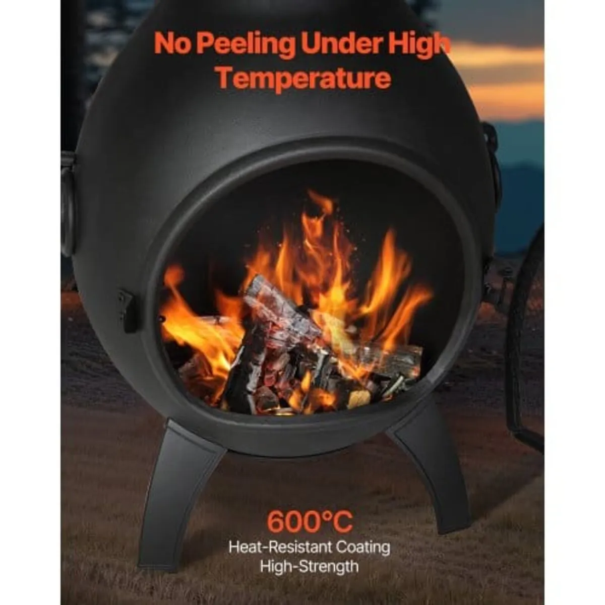 Chiminea, 18 Inch Outdoor Wood Burning Firepit, Sp - Image 3