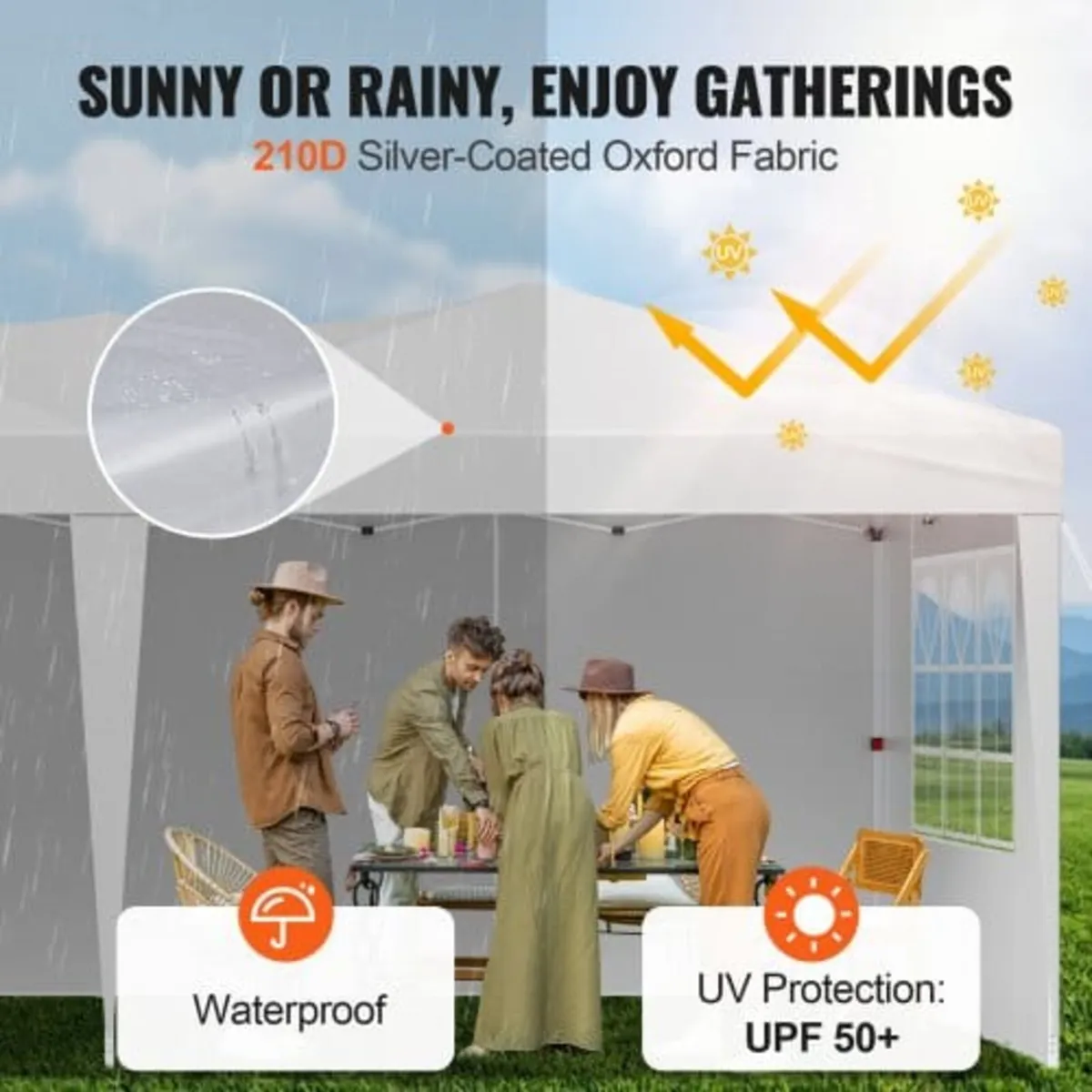 Pop Up Canopy, 5.9 x 2.96 m Instant Canopy Portabl - Image 2