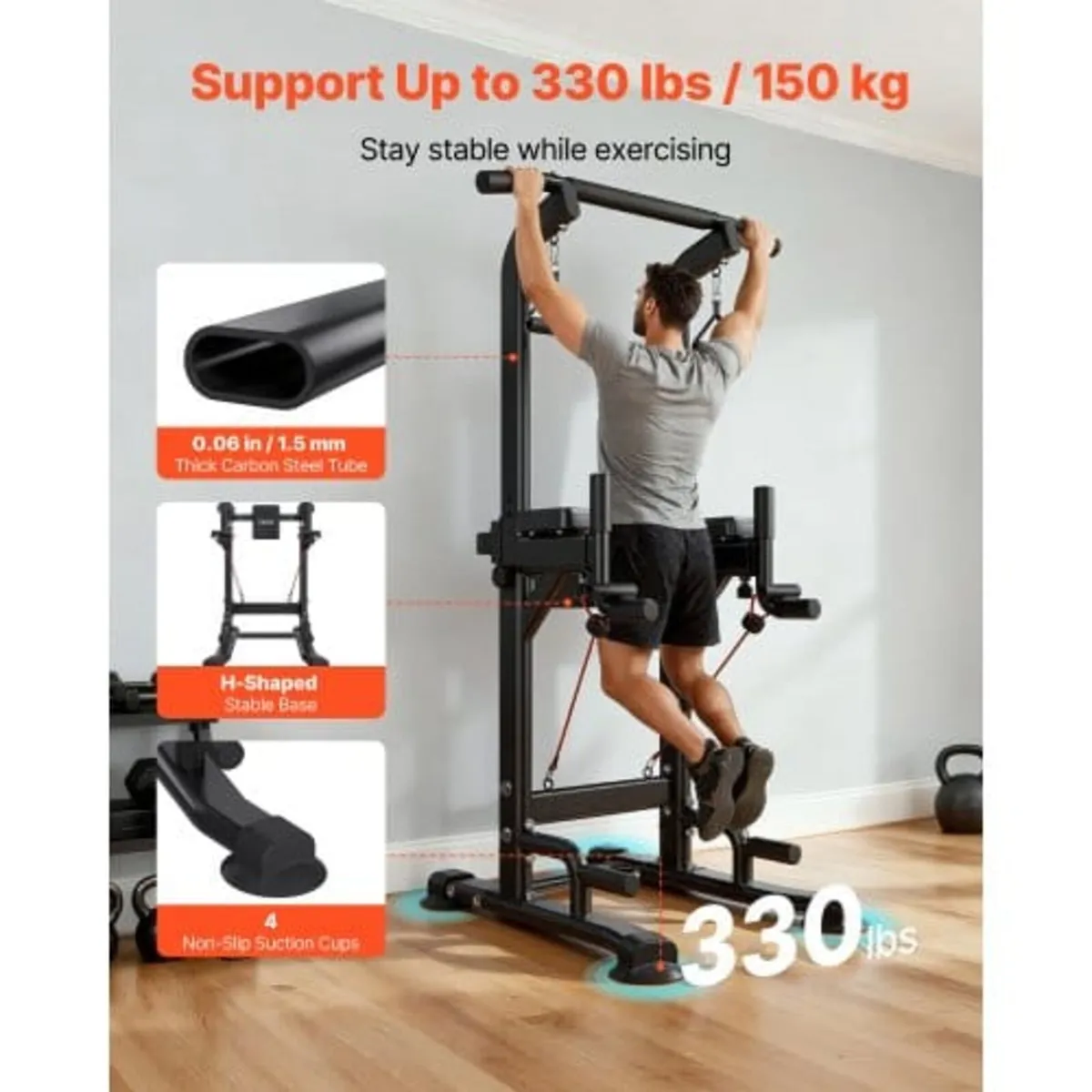 Pull Up Bar, 150kg Power Tower Dip Station, Workou - Image 2