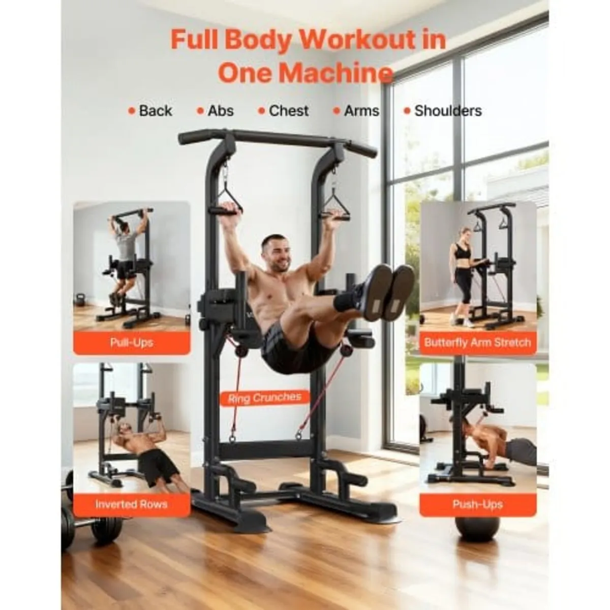 Pull Up Bar, 150kg Power Tower Dip Station, Workou - Image 3