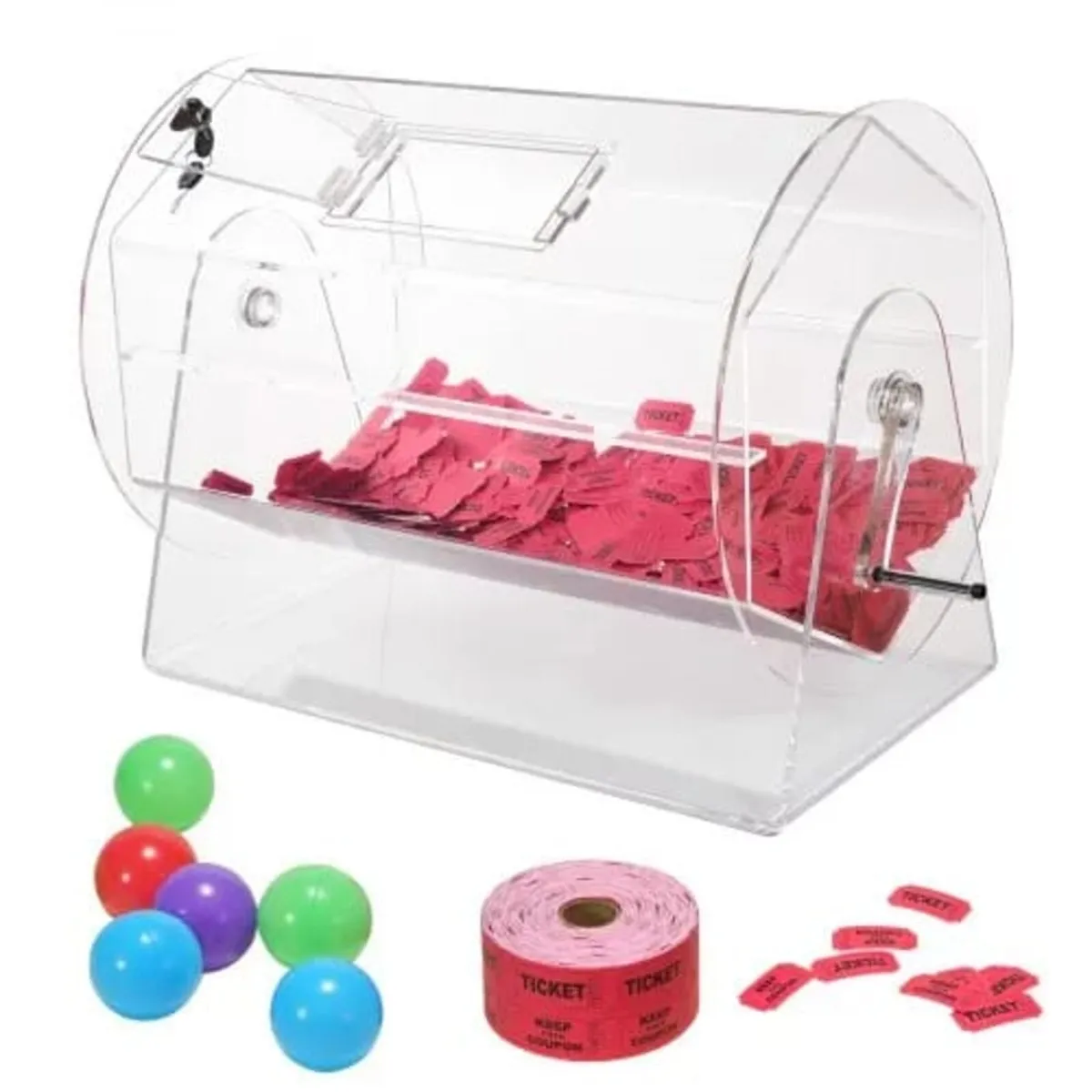 Acrylic Raffle Drum, Holds 10000 Tickets or 300 Ra - Image 1