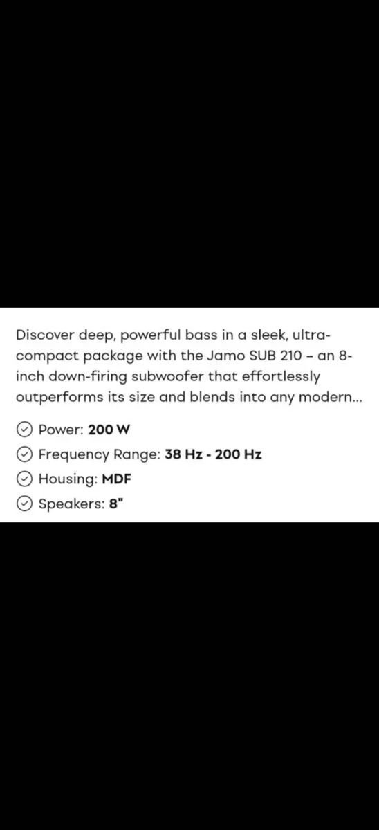 Jamo Speakers 5. 1 with active subwoofer - Image 2