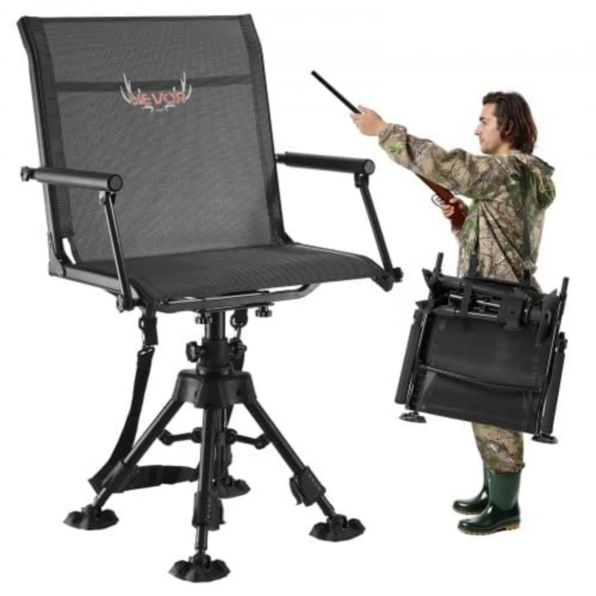 Hunting Chair, 360° Silent Swivel, Foldable Portab - Image 1