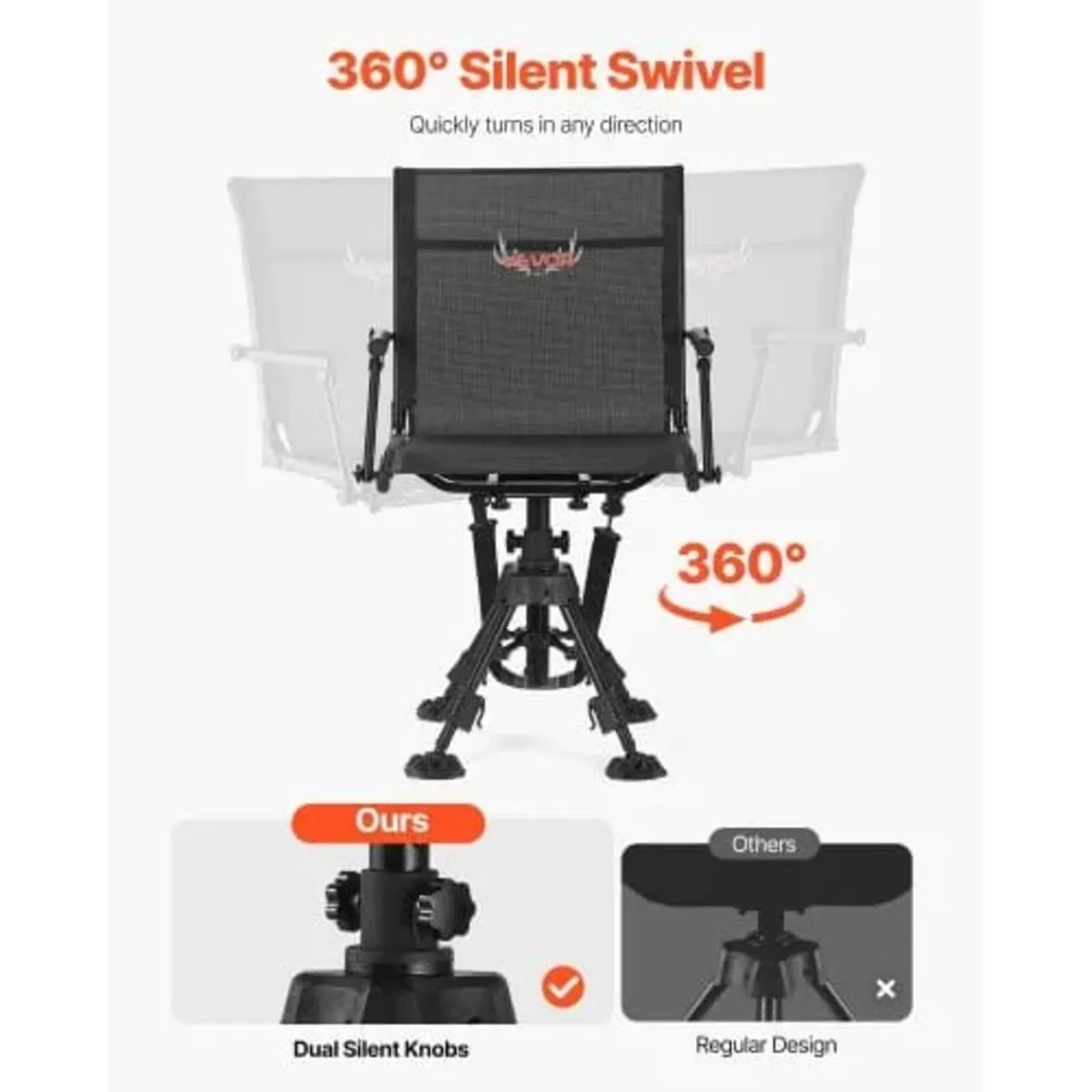 Hunting Chair, 360° Silent Swivel, Foldable Portab - Image 4