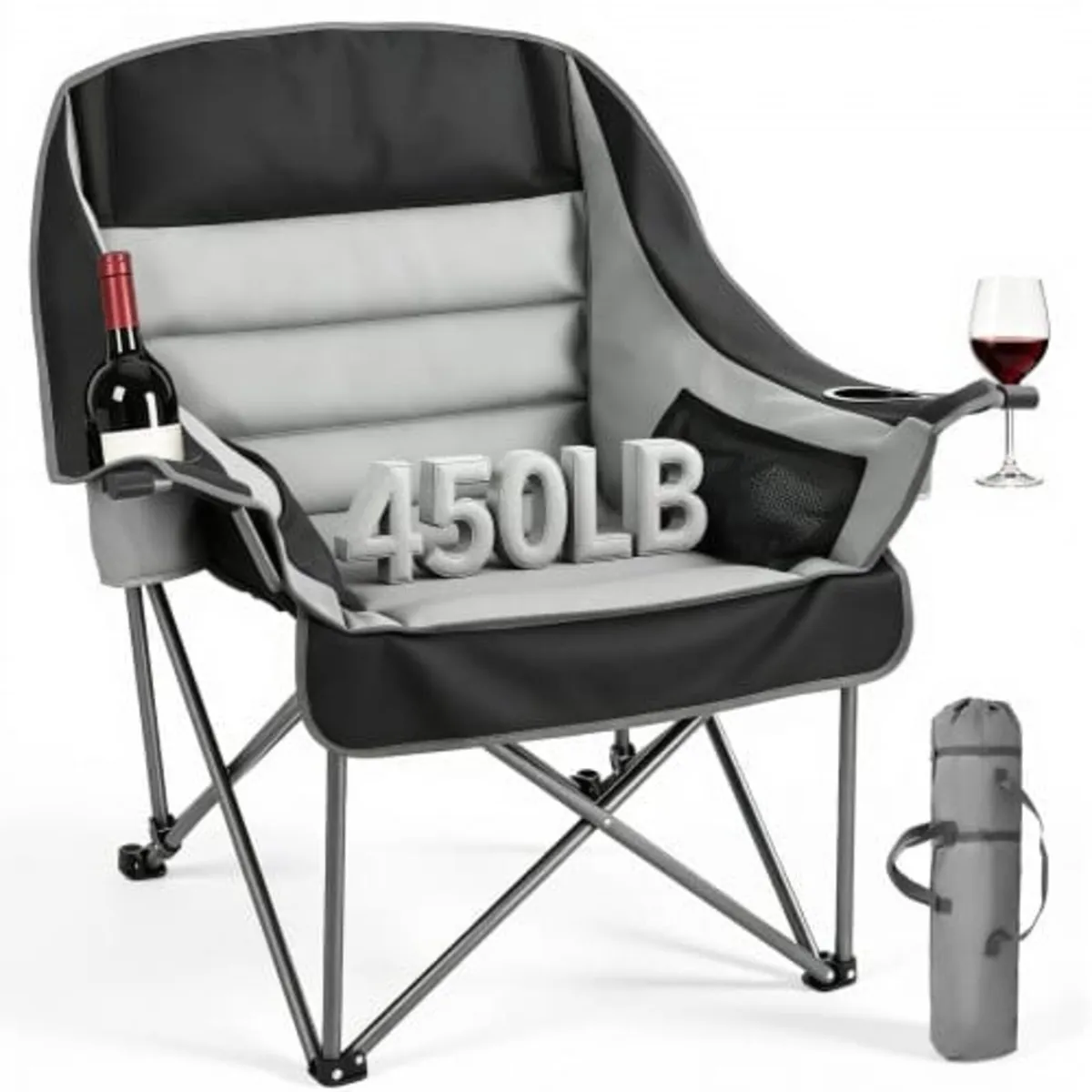 Oversized Camping Chairs, 450 lbs Heavy Duty Suppo - Image 1