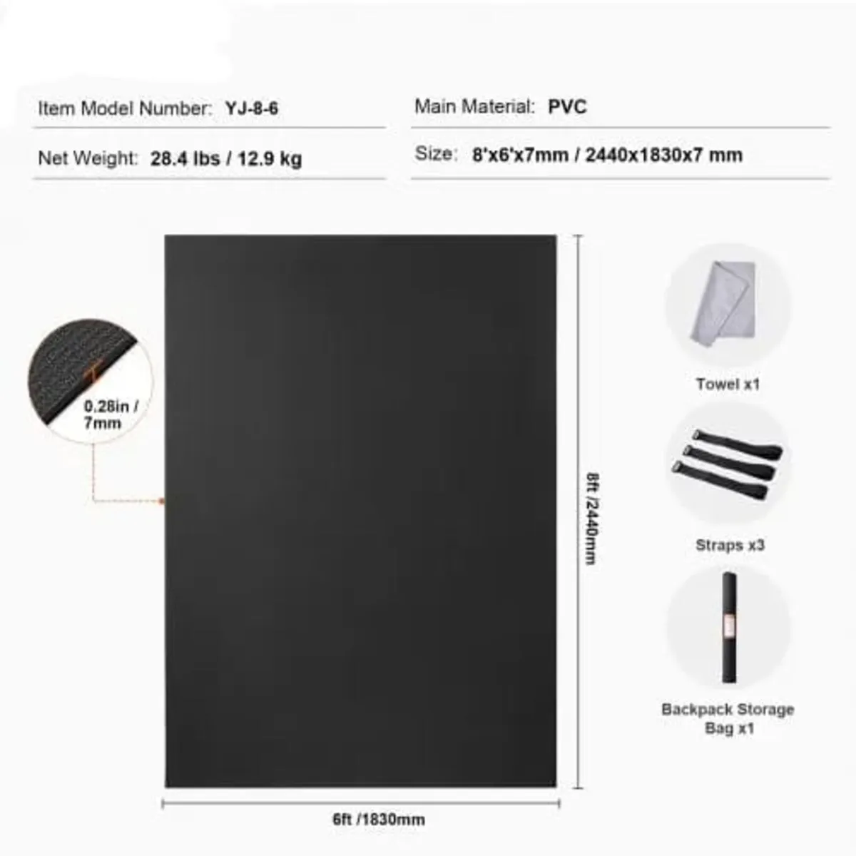 Exercise Mat Non Slip Yoga Mat Gym Fitness Pilate - Image 4