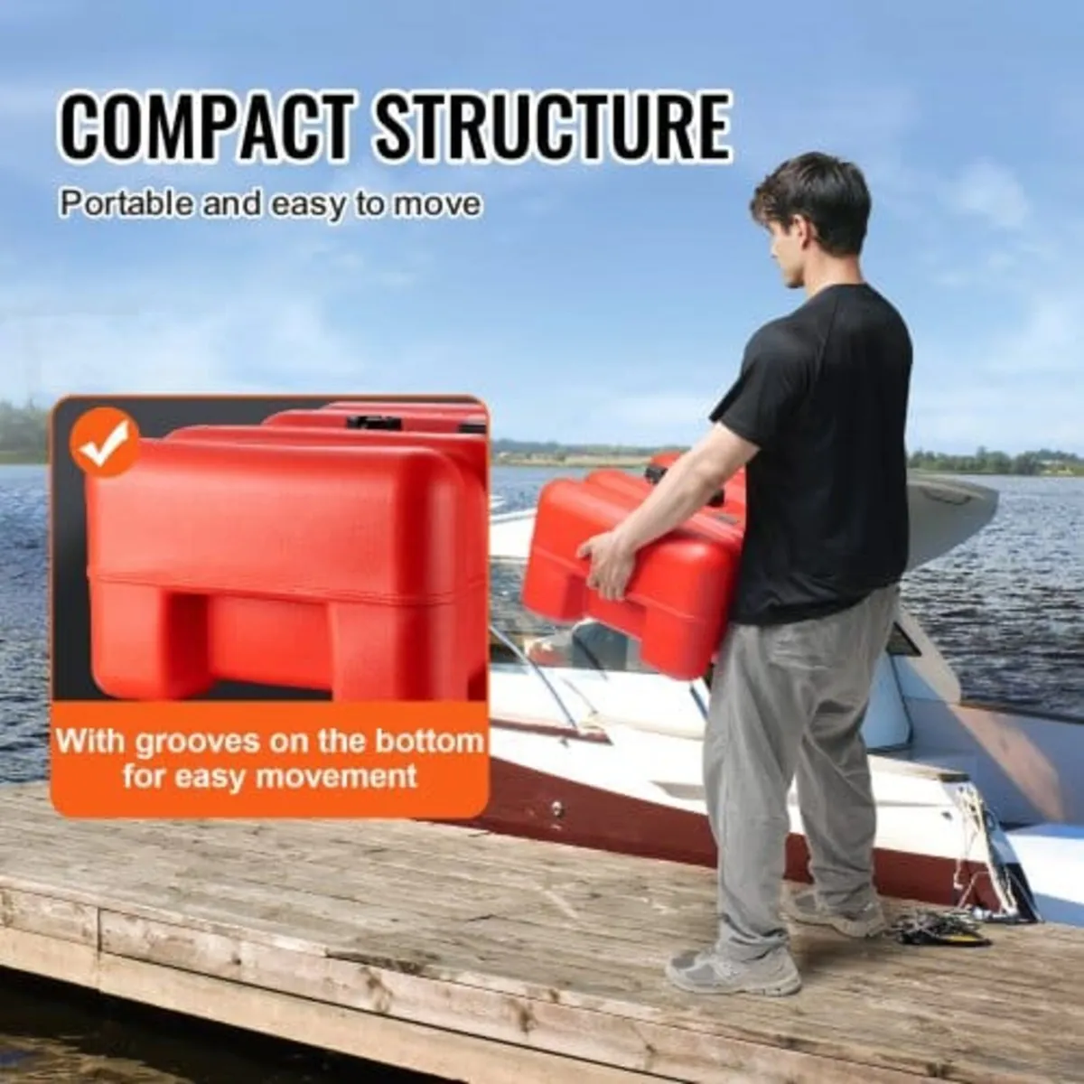 Marine Fuel Tank, 14.53 Gallon/55L, Portable Boat - Image 3