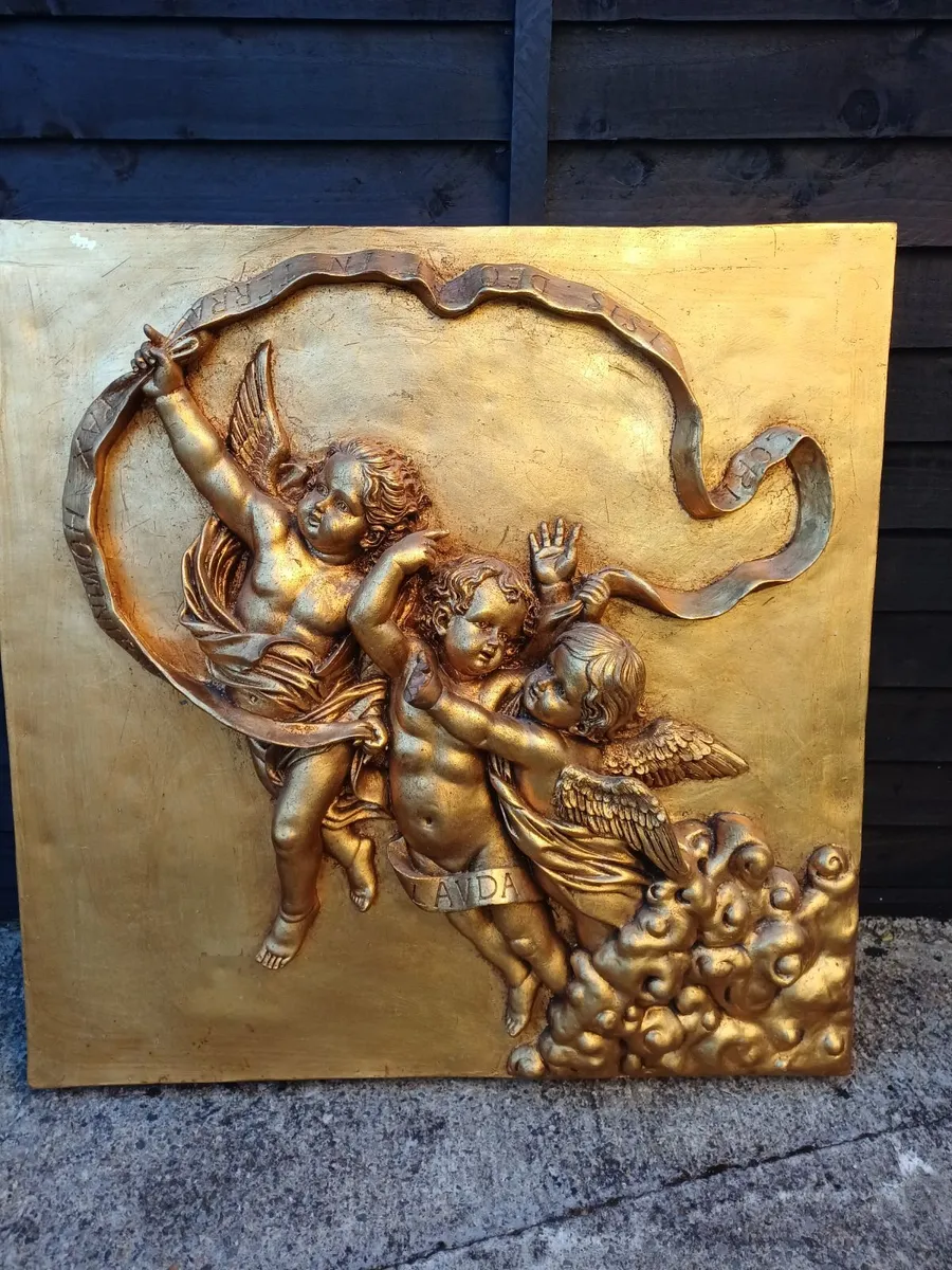 Large Vintage Angel Plaque - Image 2