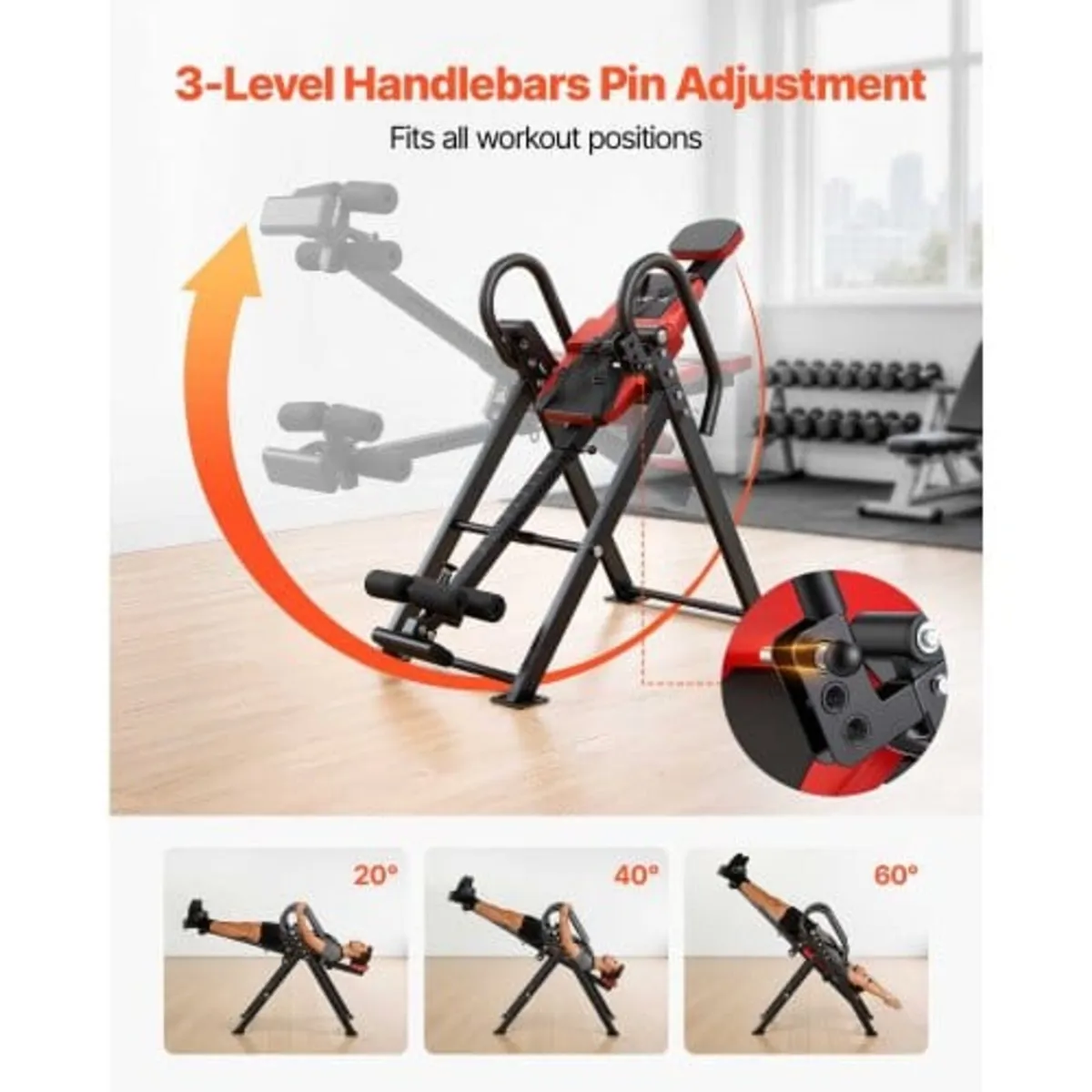 Inversion Table, 136 kg Capacity Heavy Duty Back I - Image 4