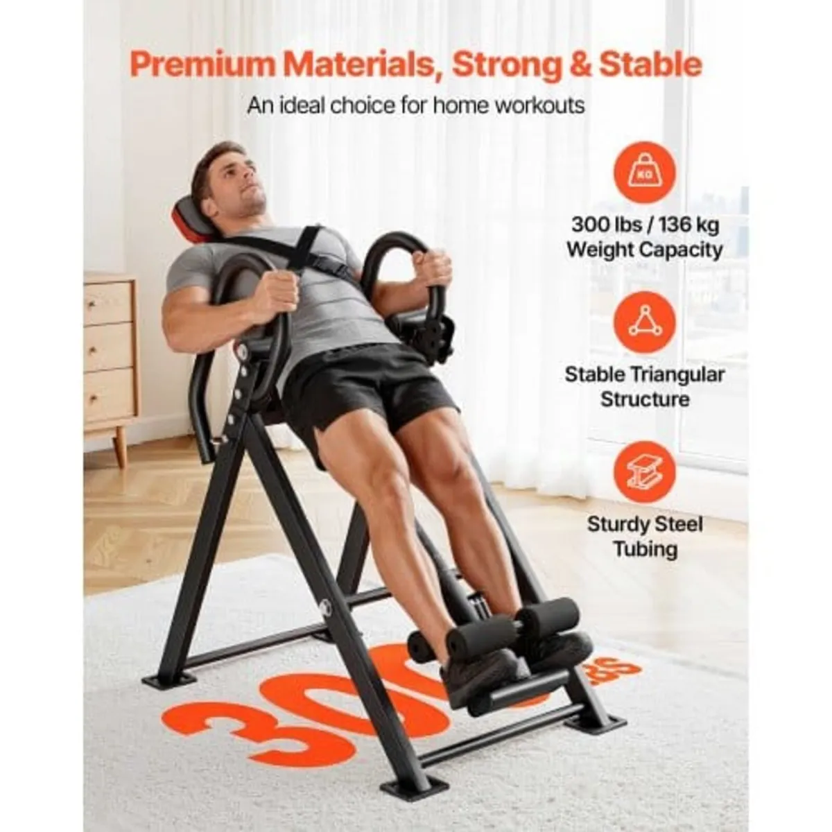 Inversion Table, 136 kg Capacity Heavy Duty Back I - Image 3