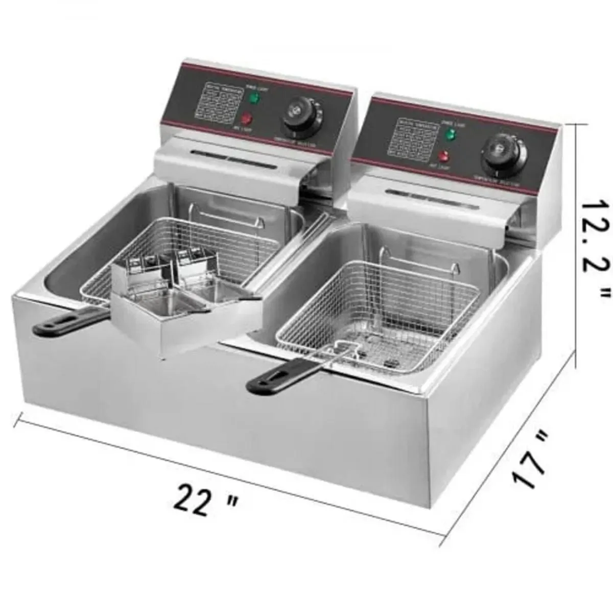 12L Deep Fat Fryer 5000W Commercial Twin Basket - Image 4